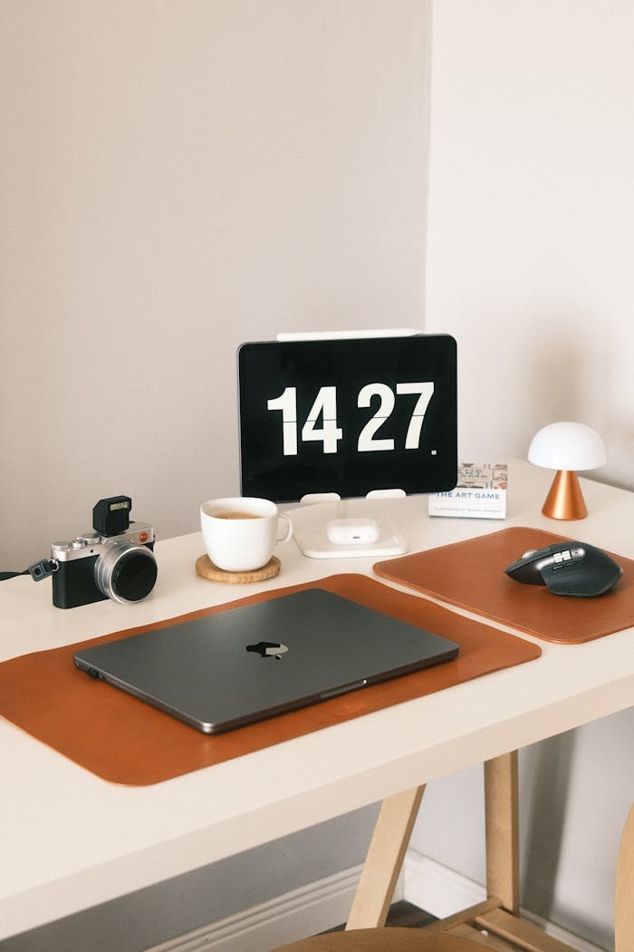 Wireless Laptop with Mouse on Desk